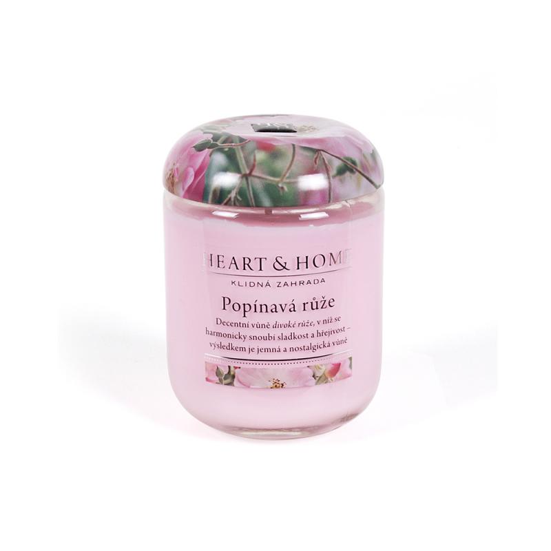 Middle ROSE CANDLE in glass HEART